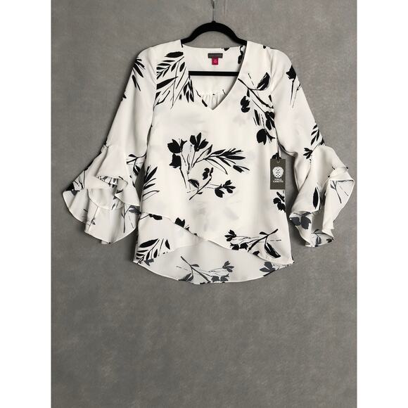 Vince Camuto Tops - Vince Camuto Flounce Sleeve Top V-Neck Women's Size XXS NEW